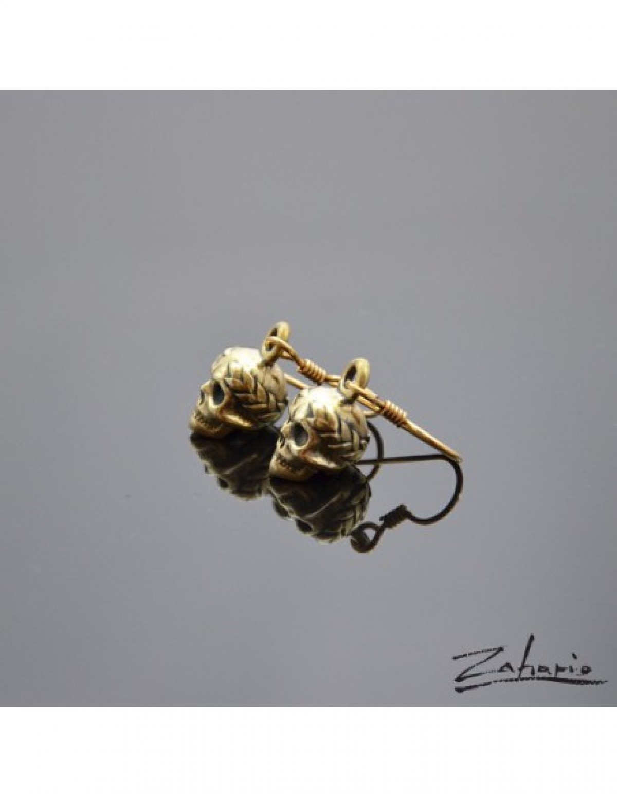 Kolczyki czaszki zwycięzcy brąz Zahario